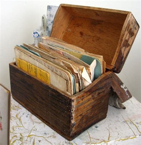 vintage recipe boxes wooden